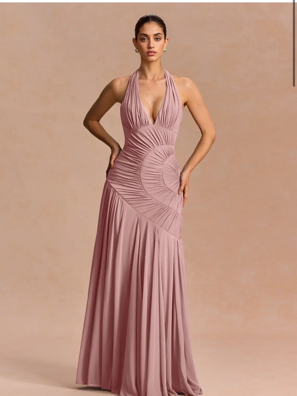 Azazie Anouk Dusty Pink Maxi Dress size 2